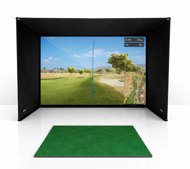 Golf simulator hitting bay enclosure